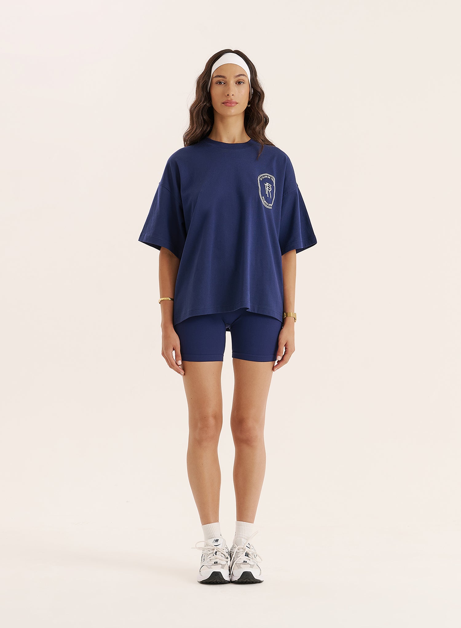 Navy Tennis Club Back Print T-Shirt